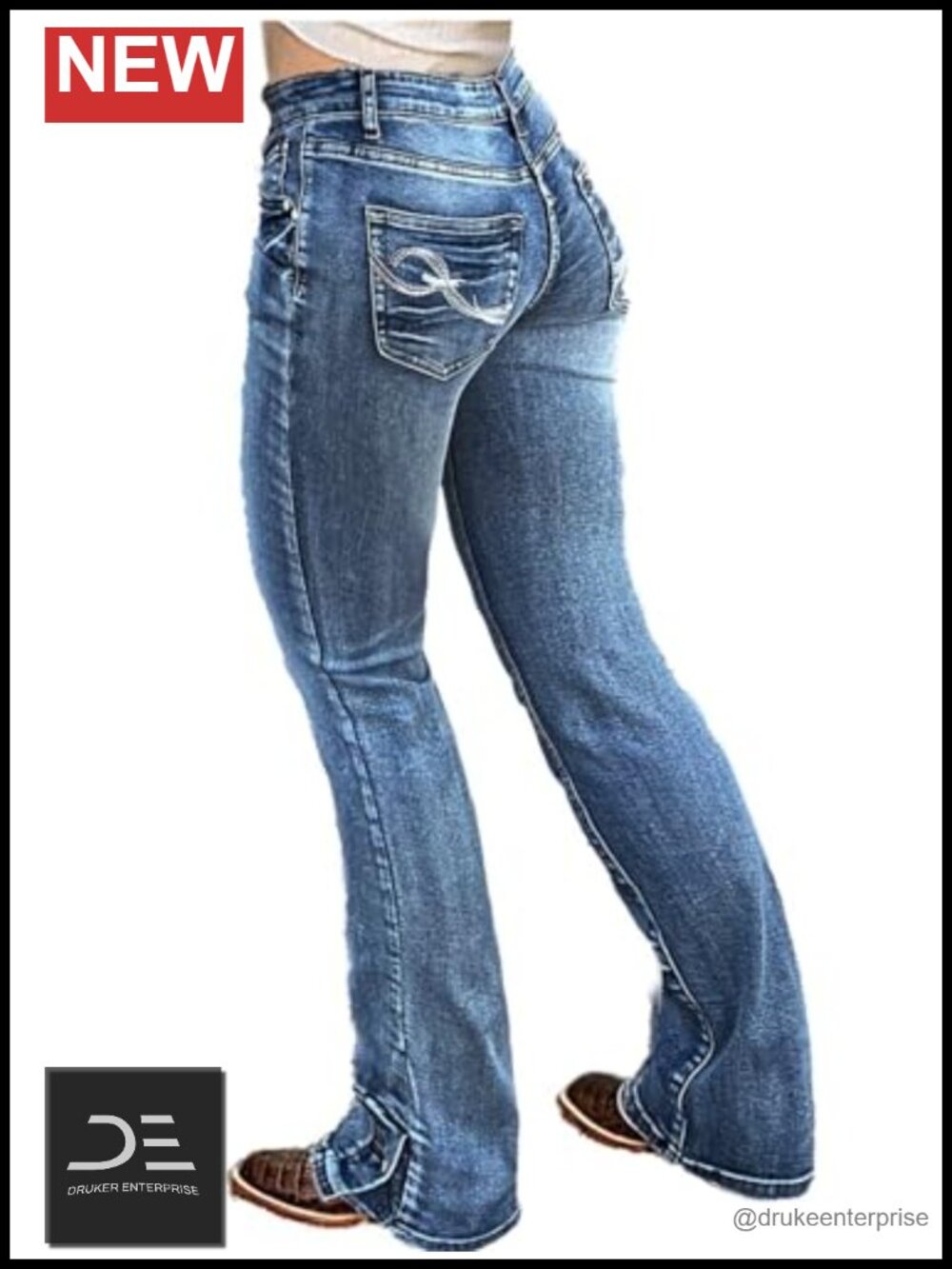 Low Rise Bootcut Stretchy Denim Jeans Women Casual